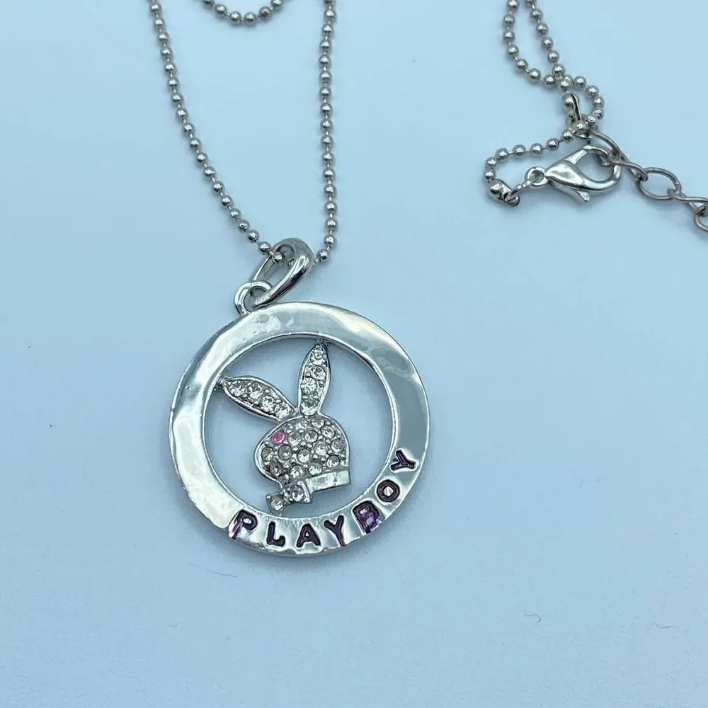 Vintage Playboy Bunny Crystal Necklace